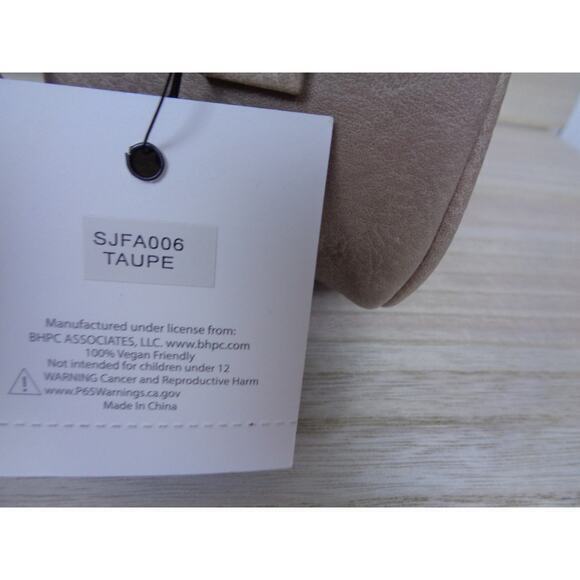 Beverly Hills Polo Club BHPC Taupe Vegan Leather Crossbody Purse - Picture 10 of 10